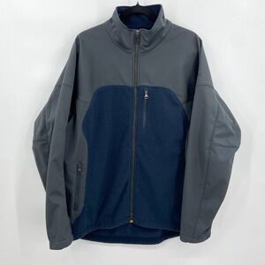 NIKE Vintage Men's Gray Navy Blue Fleece Full Zip Jacket Size Large